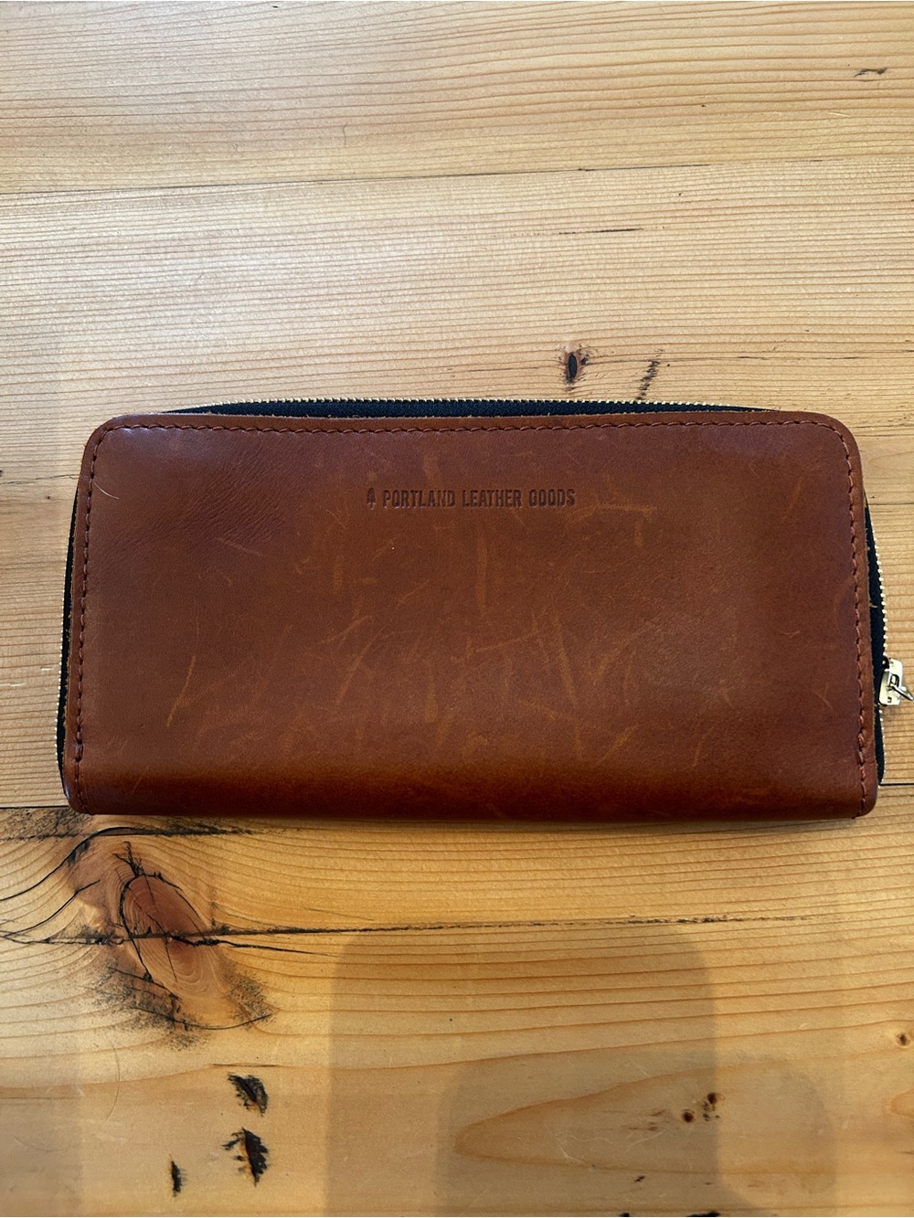 Portland Leather Chestnut Zip Around Wallet